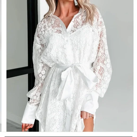 Slice Of Heaven Lace Shirt Dress - Picture 3 of 3